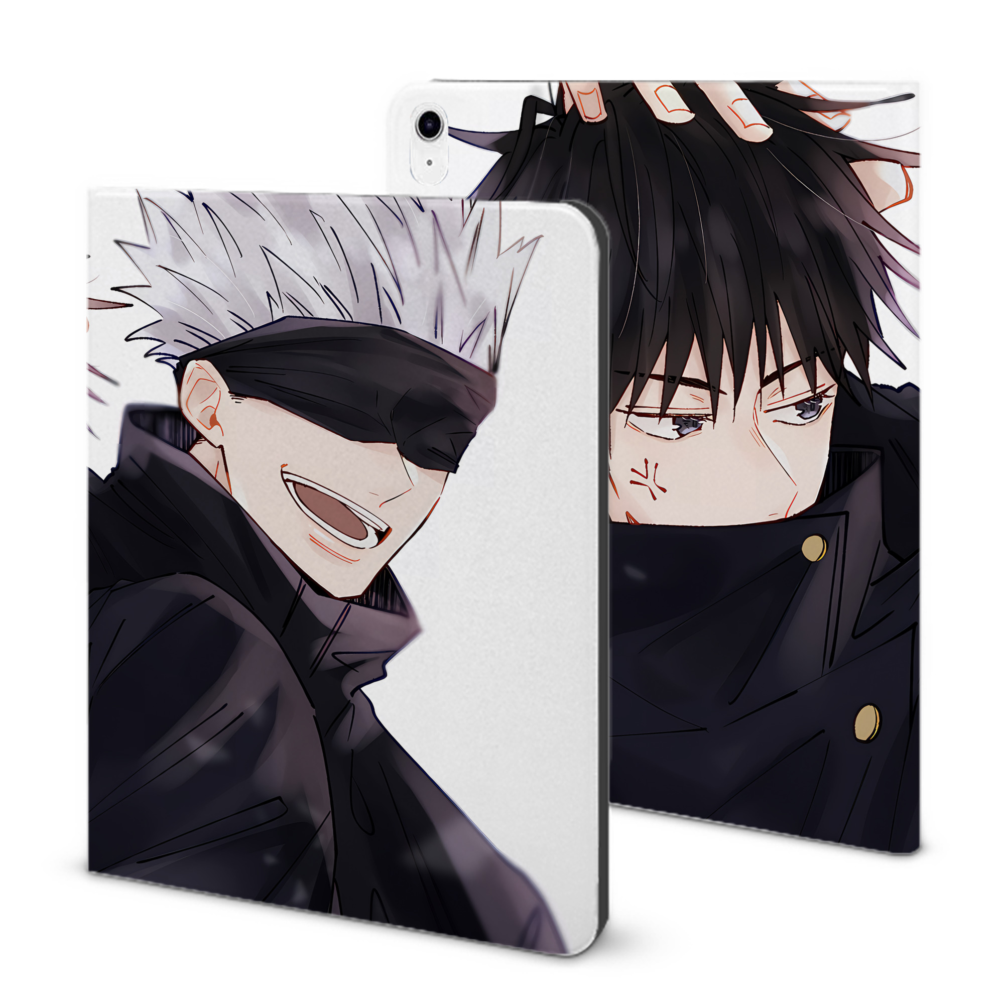 （画像用） 呪術廻戦 Jujutsu Kaisen IPad ケース ブック型 PUレザー TPU 耐衝撃 軽量 薄型 ペン収納なし 全面保護 IPad 各モデル対応